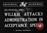 Standbild Wendell Willkie Elwood Indiana USA, 1940, aus Sekunde 3 historischem Filmmaterial Videoclip 65675046146