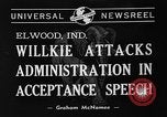 Standbild Wendell Willkie Elwood Indiana USA, 1940, aus Sekunde 5 historischem Filmmaterial Videoclip 65675046146