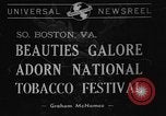 Standbild nationalen Tabak Festival 1940 South Boston Virginia USA, 1940, aus Sekunde 1 historischem Filmmaterial Videoclip 65675046153