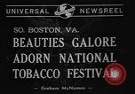 Standbild nationalen Tabak Festival 1940 South Boston Virginia USA, 1940, aus Sekunde 7 historischem Filmmaterial Videoclip 65675046153