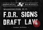 Standbild Präsident Franklin Roosevelt Schilder Entwurf Washington DC USA, 1940, aus Sekunde 3 historischem Filmmaterial Videoclip 65675046158