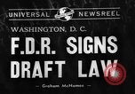 Standbild Präsident Franklin Roosevelt Schilder Entwurf Washington DC USA, 1940, aus Sekunde 5 historischem Filmmaterial Videoclip 65675046158