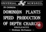 Image of depth charges Canada, 1941, second 3 stock footage video 65675046193
