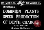 Image of depth charges Canada, 1941, second 4 stock footage video 65675046193