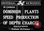 Image of depth charges Canada, 1941, second 6 stock footage video 65675046193