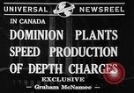 Image of depth charges Canada, 1941, second 7 stock footage video 65675046193