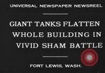 Image of tank damages old building Fort Lewis Washington USA, 1930, second 7 stock footage video 65675046578