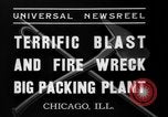 Standbild Brand bei Fleisch Anlage Chicago Illinois USA, 1937, aus Sekunde 7 historischem Filmmaterial Videoclip 65675046691
