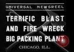 Standbild Brand bei Fleisch Anlage Chicago Illinois USA, 1937, aus Sekunde 10 historischem Filmmaterial Videoclip 65675046691