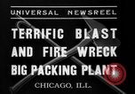 Standbild Brand bei Fleisch Anlage Chicago Illinois USA, 1937, aus Sekunde 11 historischem Filmmaterial Videoclip 65675046691