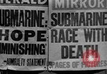 Standbild HMS Thetis submarine Rettungsaktion Liverpool Bay England, 1939, aus Sekunde 23 historischem Filmmaterial Videoclip 65675046698