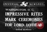 Immagine di Funerali di Stato di Lord Lothian Washington DC USA, 1940, secondo 1 filmato di repertorio 65675046729