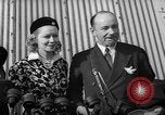 Image of Sir Hubert and Lady Wilkins speaking on arrival aboard the Hindenburg Lakehurst New Jersey USA, 1936, second 4 stock footage video 65675047077