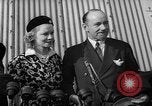 Image of Sir Hubert and Lady Wilkins speaking on arrival aboard the Hindenburg Lakehurst New Jersey USA, 1936, second 7 stock footage video 65675047077