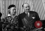 Image of Sir Hubert and Lady Wilkins speaking on arrival aboard the Hindenburg Lakehurst New Jersey USA, 1936, second 8 stock footage video 65675047077