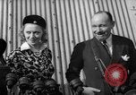 Image of Sir Hubert and Lady Wilkins speaking on arrival aboard the Hindenburg Lakehurst New Jersey USA, 1936, second 34 stock footage video 65675047077