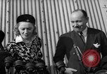 Image of Sir Hubert and Lady Wilkins speaking on arrival aboard the Hindenburg Lakehurst New Jersey USA, 1936, second 41 stock footage video 65675047077