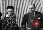 Image of Sir Hubert and Lady Wilkins speaking on arrival aboard the Hindenburg Lakehurst New Jersey USA, 1936, second 44 stock footage video 65675047077