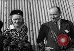 Image of Sir Hubert and Lady Wilkins speaking on arrival aboard the Hindenburg Lakehurst New Jersey USA, 1936, second 45 stock footage video 65675047077