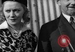Image of Sir Hubert and Lady Wilkins speaking on arrival aboard the Hindenburg Lakehurst New Jersey USA, 1936, second 53 stock footage video 65675047077