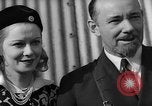 Image of Sir Hubert and Lady Wilkins speaking on arrival aboard the Hindenburg Lakehurst New Jersey USA, 1936, second 58 stock footage video 65675047077