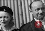 Image of Sir Hubert and Lady Wilkins speaking on arrival aboard the Hindenburg Lakehurst New Jersey USA, 1936, second 60 stock footage video 65675047077