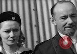 Image of Sir Hubert and Lady Wilkins speaking on arrival aboard the Hindenburg Lakehurst New Jersey USA, 1936, second 62 stock footage video 65675047077
