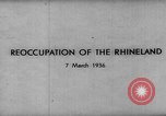 Image of reoccupation of Rhineland Germany, 1936, second 6 stock footage video 65675047315
