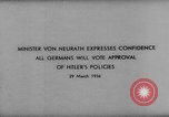 Image of Von Neurath Germany, 1936, second 3 stock footage video 65675047316