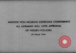 Image of Von Neurath Germany, 1936, second 8 stock footage video 65675047316