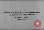 Image of Von Neurath Germany, 1936, second 9 stock footage video 65675047316