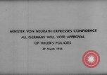 Image of Von Neurath Germany, 1936, second 10 stock footage video 65675047316