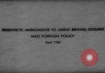 Image Joachim von Ribbentrop Royaume-Uni, 1936, de la seconde 6 séquences d'archives historiques vidéo 65675047317