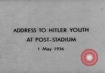 Standbild Adolf Hitler Berlin Deutschland, 1936, aus Sekunde 5 historischem Filmmaterial Videoclip 65675047318