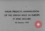 Image Adolf Hitler prédit l'extermination des Juifs en Europe Berlin Allemagne, 1939, de la seconde 11 séquences d'archives historiques vidéo 65675047339