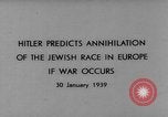 Image Adolf Hitler prédit l'extermination des Juifs en Europe Berlin Allemagne, 1939, de la seconde 14 séquences d'archives historiques vidéo 65675047339