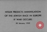 Image Adolf Hitler prédit l'extermination des Juifs en Europe Berlin Allemagne, 1939, de la seconde 15 séquences d'archives historiques vidéo 65675047339