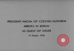 Image Emil Hacha Berlin Allemagne, 1939, de la seconde 3 séquences d'archives historiques vidéo 65675047340