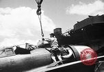 Standbild P-47 Thunderbolts geladen auf Flugzeugträger Ford Island Pearl Harbor Hawaii USA, 1944, aus Sekunde 38 historischem Filmmaterial Videoclip 65675047534