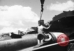 Standbild P-47 Thunderbolts geladen auf Flugzeugträger Ford Island Pearl Harbor Hawaii USA, 1944, aus Sekunde 40 historischem Filmmaterial Videoclip 65675047534