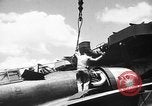 Standbild P-47 Thunderbolts geladen auf Flugzeugträger Ford Island Pearl Harbor Hawaii USA, 1944, aus Sekunde 41 historischem Filmmaterial Videoclip 65675047534