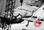 Standbild P-47 Thunderbolts geladen auf Flugzeugträger Ford Island Pearl Harbor Hawaii USA, 1944, aus Sekunde 62 historischem Filmmaterial Videoclip 65675047534