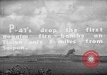 Image of U.S. P-47s striking Japanese positions on Tinian Tinian Island Mariana Islands, 1944, second 4 stock footage video 65675047550