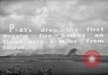 Image of U.S. P-47s striking Japanese positions on Tinian Tinian Island Mariana Islands, 1944, second 5 stock footage video 65675047550