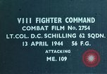 Image of German Messerschmitt Bf 109 plane European Theater, 1944, second 1 stock footage video 65675047628