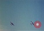 Image of P-38 and P-47 aircraft peel off  and a P-47 lands Belgium, 1945, second 7 stock footage video 65675047648