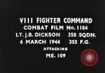 Image of German Messerschmitt Bf 109 fighter plane European Theater, 1944, second 5 stock footage video 65675047651
