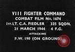 Immagine di Attacco su Focke-Wulf FW-190 piano Teatro europeo, 1944, secondo 1 filmato di repertorio 65675047672