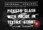 Image of picketing during a textile strike United States USA, 1936, second 7 stock footage video 65675047807