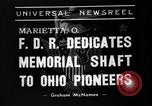 Image le dévouement de Memorial de la lancer vers l'Ouest Marietta Ohio USA, 1938, de la seconde 5 séquences d'archives historiques vidéo 65675047825